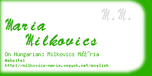 maria milkovics business card